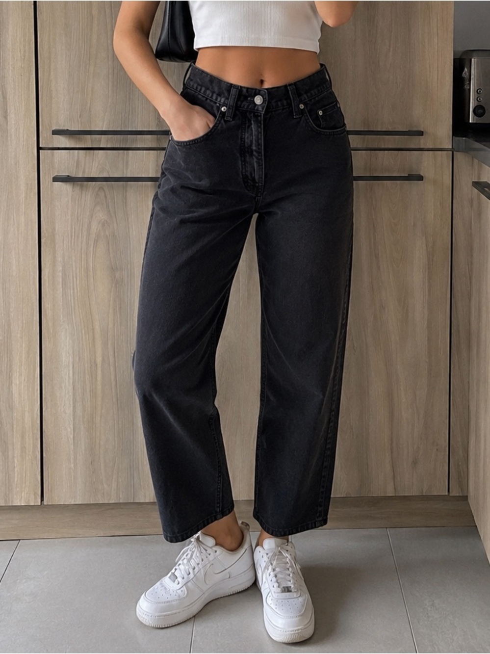 GAP 90s Straight High Rise Black Jeans Women’s 29/8R Y2K Mom Fit Minimalist